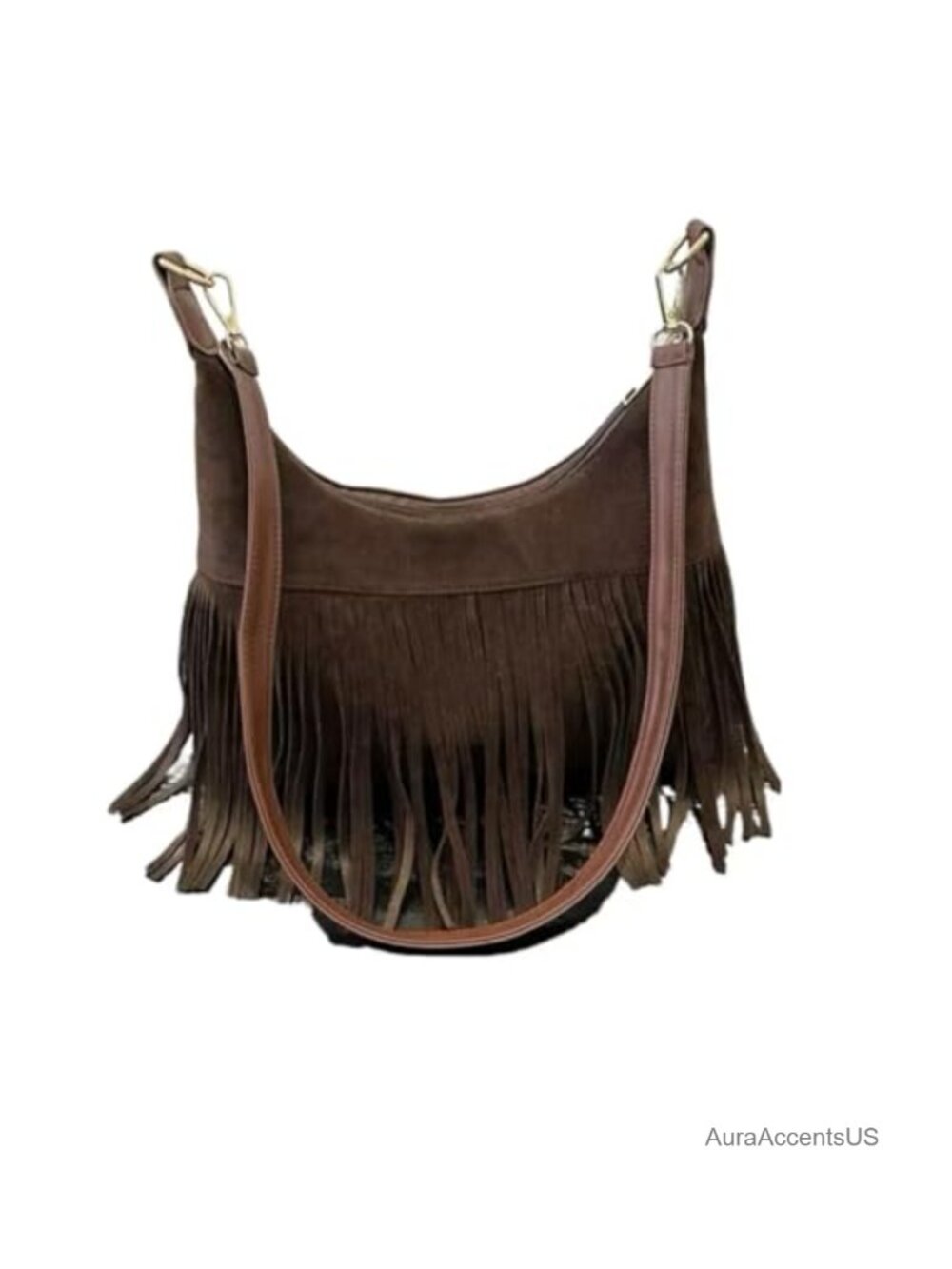 Faux Leather Fringe Hobo Shoulder Crossbody Bag Vegan Suede Tassel